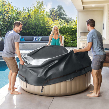 Preview: Intex Whirlpool Energiesparabdeckung Ø 216cm Schwarz